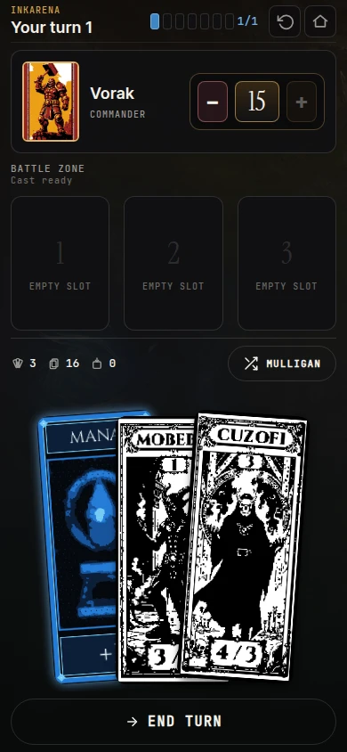 INKARENA duel running in the CastInk app